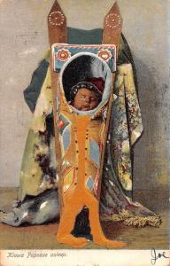 Kiowa Papoose Asleep Native Americana Antique Postcard J56907 