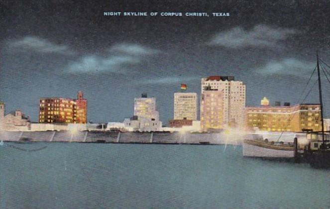 Texas Corpus Christi Skyline At Night