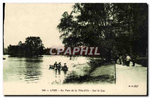 Old Postcard Lyon In the park of the head of & # 39or On Lake