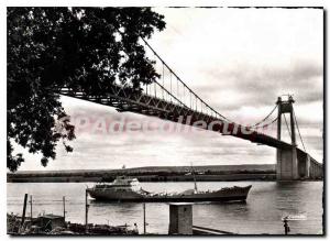 Postcard Modern Dahra biggest tanker Europe wine Tancarville More High Bridge