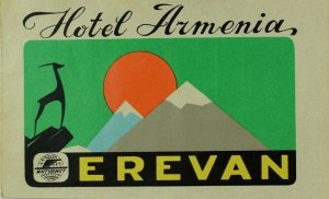 1940's-50's Hotel Armenia Erevan Baggage Label Original E17