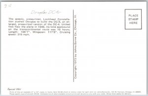 Airplane Douglas DC-6 Lockheed Constellation Douglas DC-6 Airline Postcard