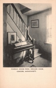Stairway Dining Room Orchard House Concord Massachusetts MA Vintage Postcard