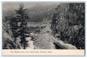 c1905 The Moffat Line River Cliff Railroad Grove Rollinsville Denver CO Postcard