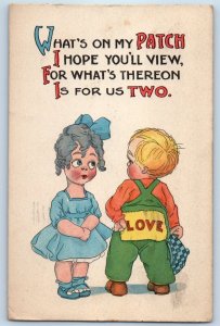 1914 Children What's On My Patch I Hope You'll View For What's Thereon Postcard