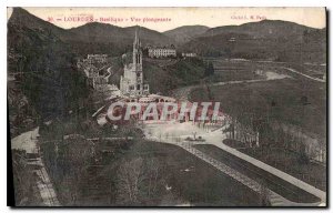 Old Postcard Lourdes Basilica Downward view