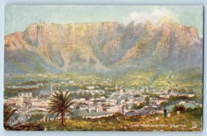 Cape Town South Africa Postcard Table Mountain 1914 Posted Oilette Tuck Art