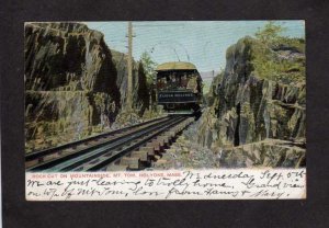 MA Rock Cut Railroad Train Mt Tom Holyoke Mass Massachusetts Postcard UDB 1906
