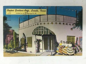 Cactus Gardens Cafe Postcard Laredo TX c. 1952