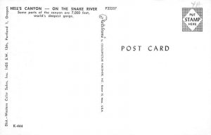 Hell's Canyon Snake River, Oregon OR Postcard