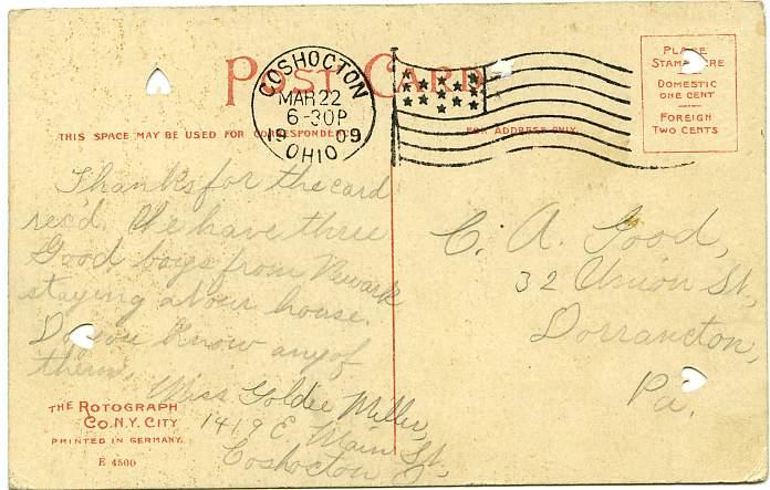 The Carnegie Library - Coshocton, Ohio - pm 1909