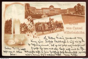 dc1119 - GERMANY Kassel 1898 Gruss Aus Litho Schloss Wilhelmshoehe