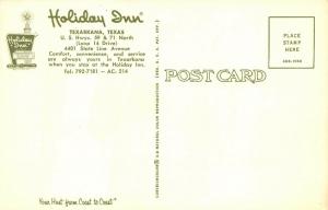 Texarkana Texas 1960s Postcard Holiday Inn Motel 