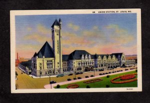 MO Union Railroad Train Station Depot St Louis Missouri Postcard