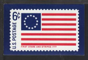 US Stars and Stripes Flag Stamp Postcard 