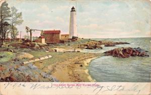 NEW HAVEN CONNECTICUT~OLD LIGHT HOUSE LIGHTHOUSE-S LANGSDORF PUBL POSTCARD 1906