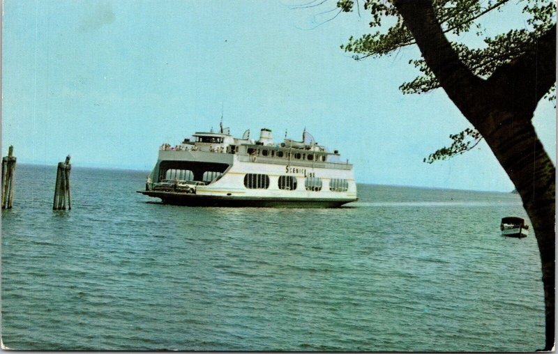 MV Champlain Ferry Auto Passenger Lake Postcard VTG UNP WOB Note Mike Roberts 