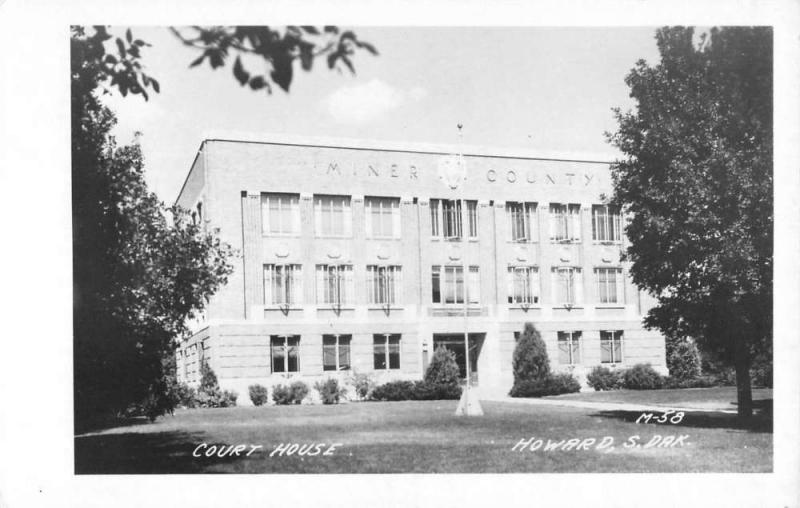 Howard South Dakota Court House Real Photo Antique Postcard K98592