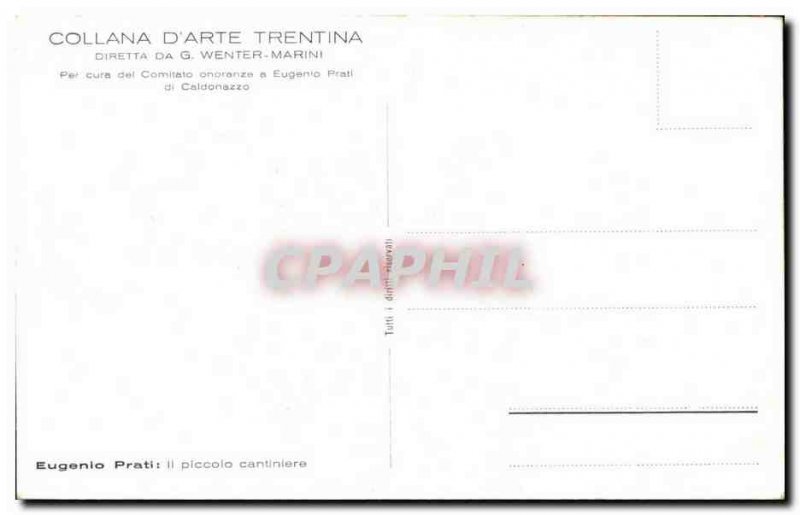 Old Postcard Collana D & # 39Arte Trentino Diretta Wenter Marini Eugenio Prat...