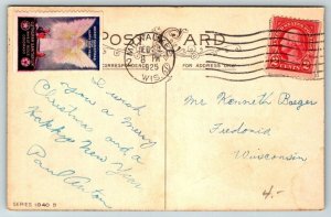 1925  Christmas Greetings  Xmas    Postcard