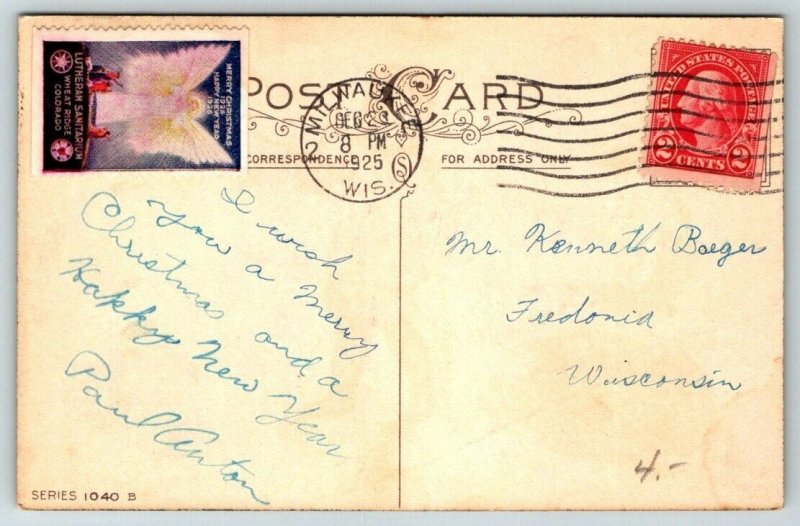 1925  Christmas Greetings  Xmas    Postcard