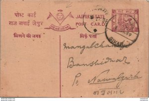 Jaipur Postal Stationery Sikar cds to Nawalgarh