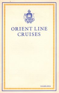 Orient Line Cruises Casablanca Cruise Ship P&O Passenger Guide Book -let