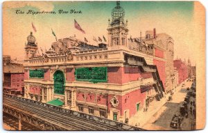 VINTAGE POSTCARD THE HIPPODROME BUILDING COMPLEX AT NEW YORK CITY MAILED 1912