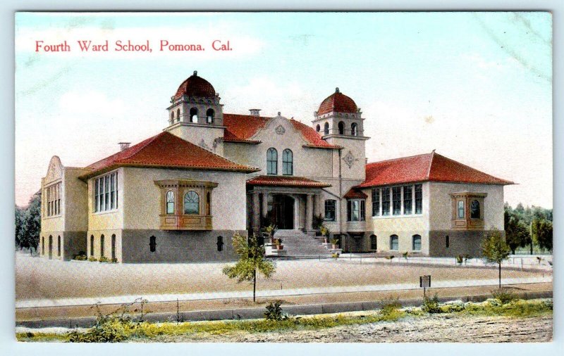 POMONA, CA California ~ FOURTH WARD SCHOOL c1910s Rieder  Postcard