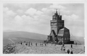 BT3026 krkonose riesengebirge meteo station on snow  real photo czech republic