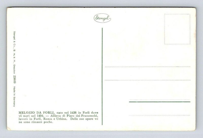 Italian Artist Mezzoli da Forli Angel Playing Violin Unused Stengel Postcard