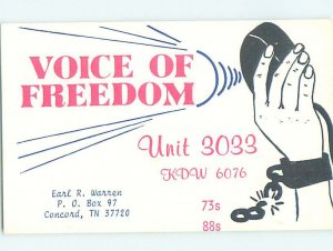 Pre-1980 RADIO CARD - Concord - Near Knoxville & Oak Ridge & Maryville TN AH1967