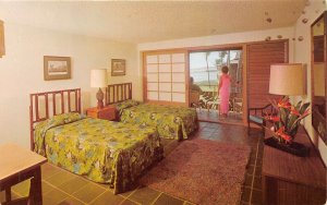 Kauai Hawaii 1960s Postcard Poipu Beach Hotel Room Interior