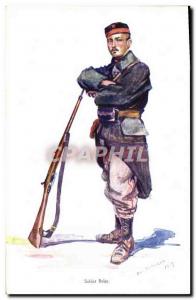 Postcard Old Army Soldier Belgian peptone Wine Chapoteaut Rue Vivienne Paris