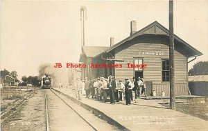 Depot, Illinois, Cambridge, RPPC, Chicago Rock Island Railroad Station,CR Childs