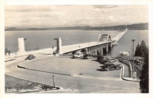 RPPC Lake Washington Bridge SEATTLE, WA Vintage ca 1940s Postcard
