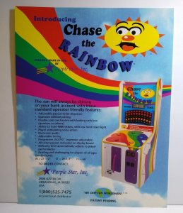 Chase The Rainbow Redemption Arcade Flyer Original Skill Game Artwork 8.5 x 11