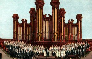 Vintage Linen Postcard Mormon Tabernacle Choir Latter Day Saints