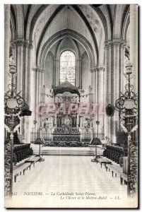 Old Postcard Poitiers Cathedral St. Peter's Choir and the Altar