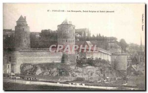 Old Postcard Fougeres Les Remparts Saint Sulpice and Saint Leonard