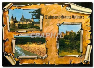 Modern Postcard Talmont (Vendee) Our Lady of Hope Veillon beach the feudal ca...