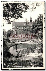 Old Postcard Brussels Church of Notre Dame du Sablon and Square du Petit Sablon