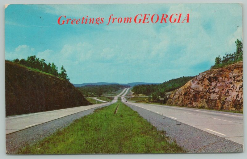 Georgia Interstate Highway Greetings~Standard Chrome Postcard