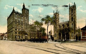 Canada - QC, Montreal. Place D'Armes Square, Notre Dame RC Church