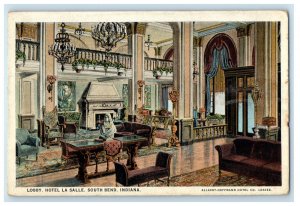 c1950's Lobby, Chandelier, Furnitures, Hotel La Salle South Bend IN Postcard