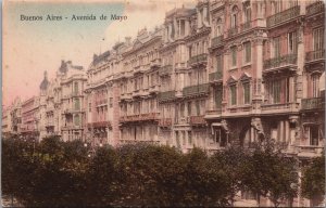 Argentina Buenos Aires Avenida de Mayo Vintage Postcard C053