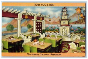 Boston Massachusetts MA Postcard Ruby Foo's Den Chinatown Restaurant Hudson c940