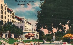 Vintage Postcard Bon Air Hotel Swiming Pool Augusta Georgia GA Colourpicture Pub