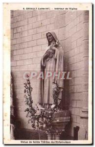 Old Postcard Statue of St. Theater of the Child Jesus Orvault inside the church