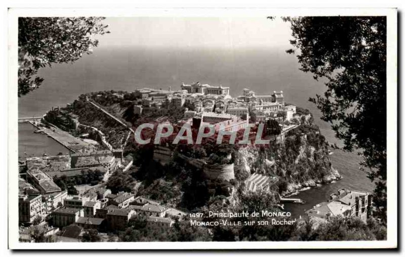 Old Postcard Prircipaute of Monaco Monaco Ville on its Rock
